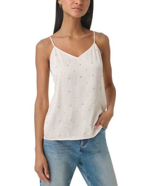 Women's Imitation Pearl-Embellished Camisole